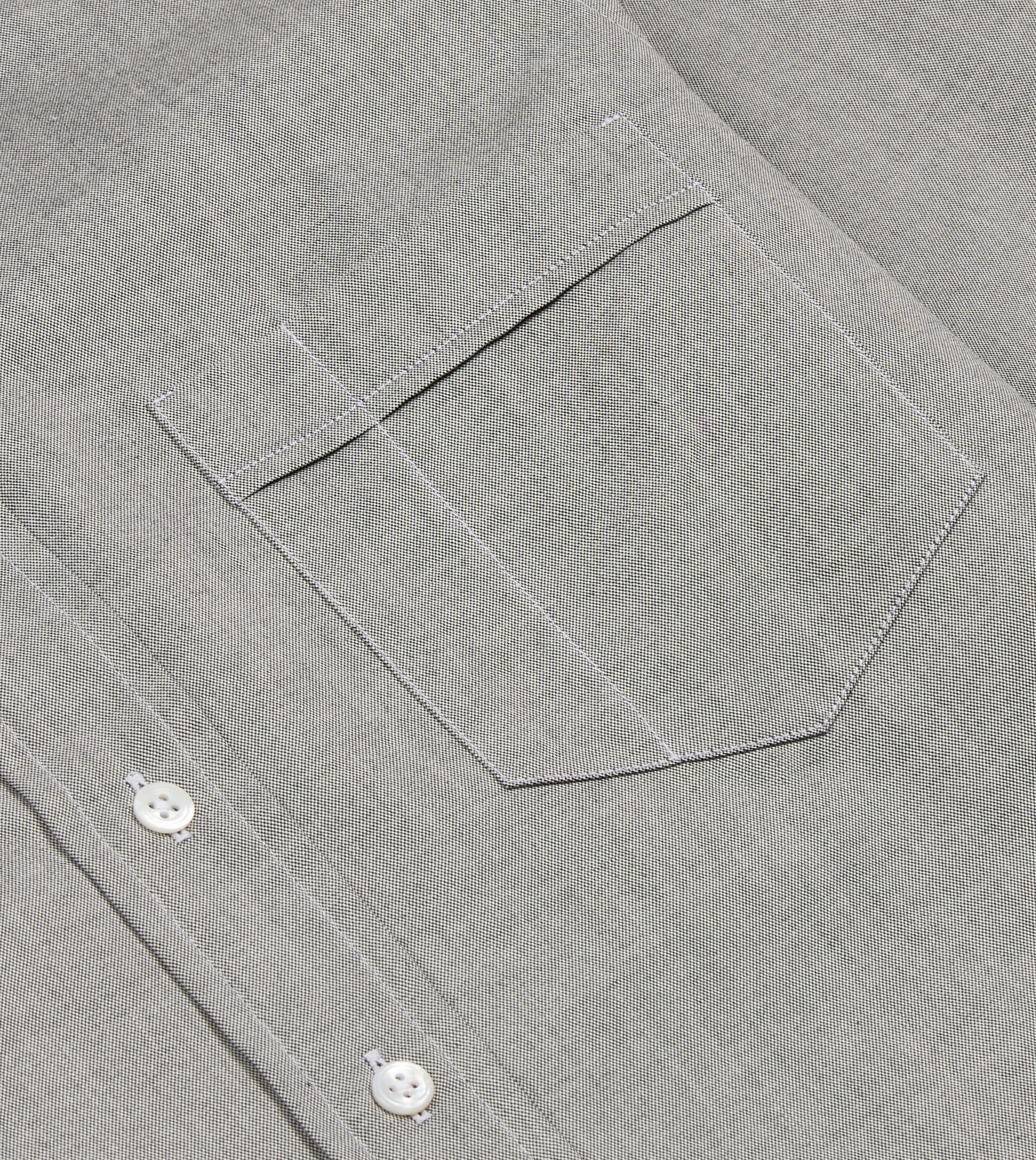 Waffle Weave Eye-Catching Pattern Grey Pinpoint Oxford Cotton Cloth Button-Down Shirt