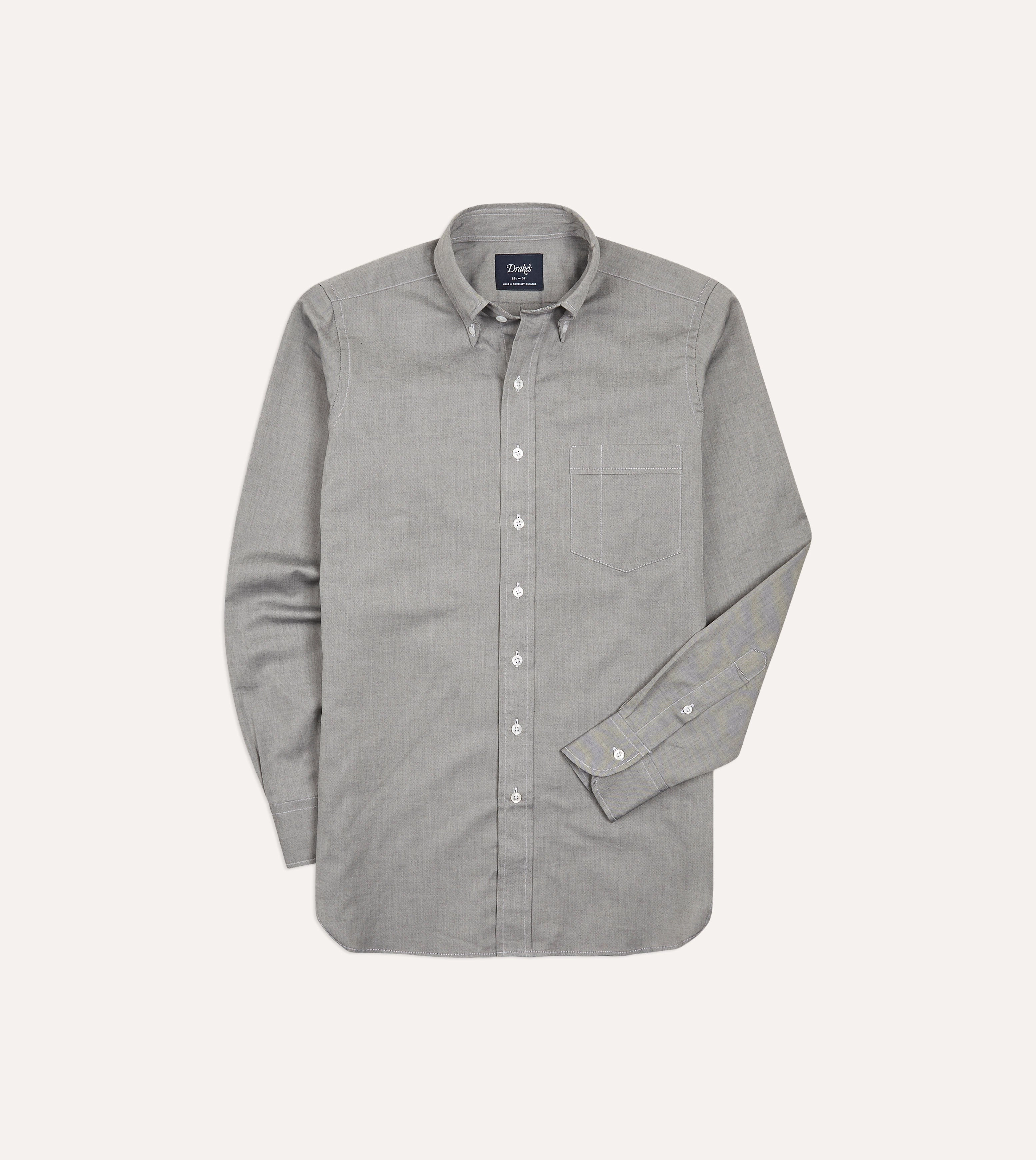 Functional Fashion Modern Fit Grey Pinpoint Oxford Cotton Cloth Button-Down Shirt