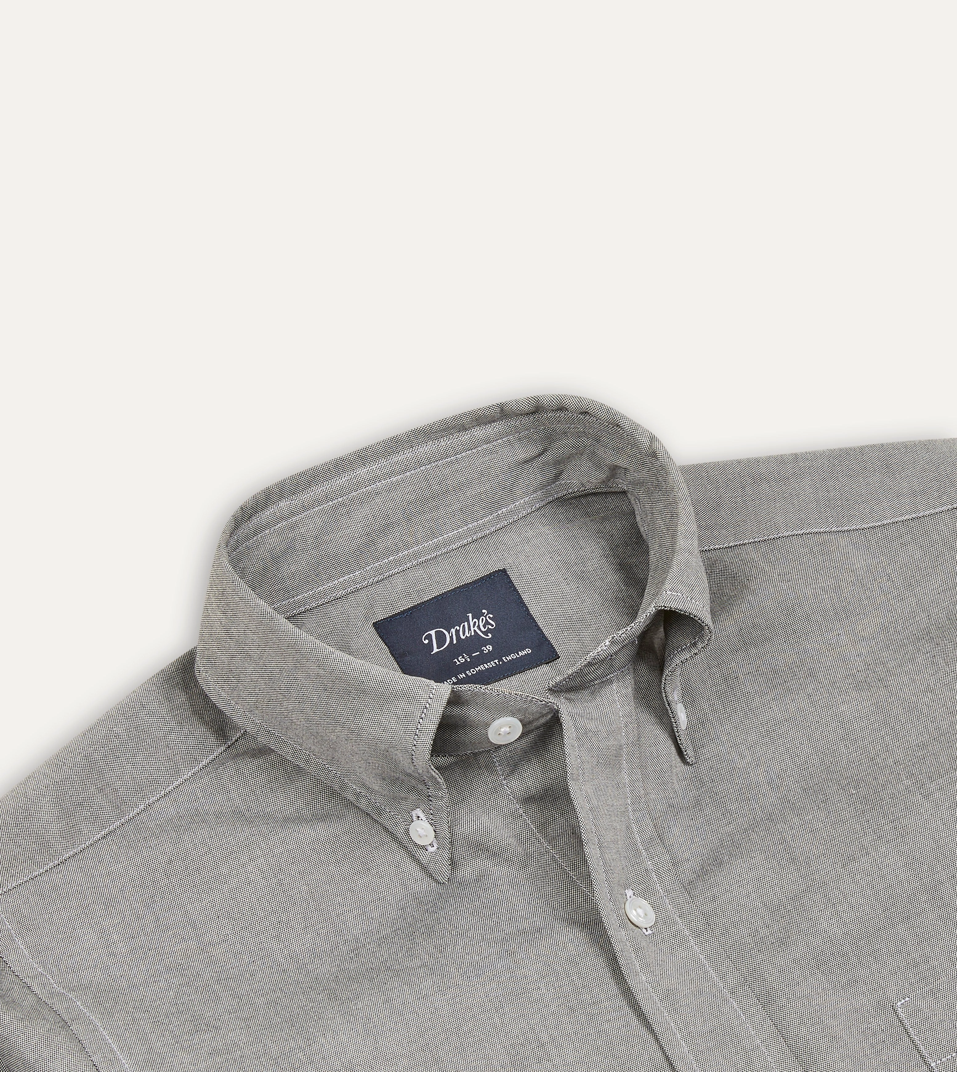 Grey Pinpoint Oxford Cotton Cloth Button-Down Shirt City Exploration
