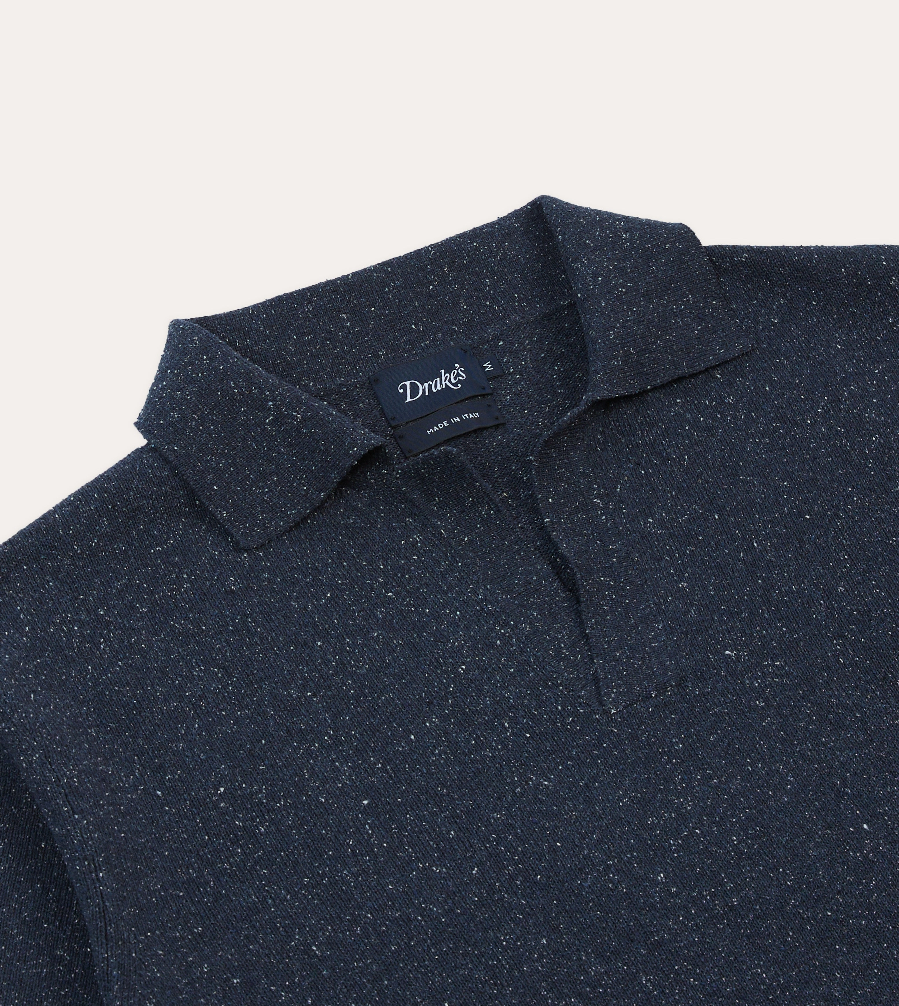 No pockets Cold Weather Gear Navy Knitted Silk Short-Sleeve Polo Shirt