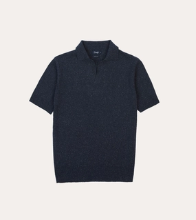 product comparison Trendy Comfort Navy Knitted Silk Short-Sleeve Polo Shirt