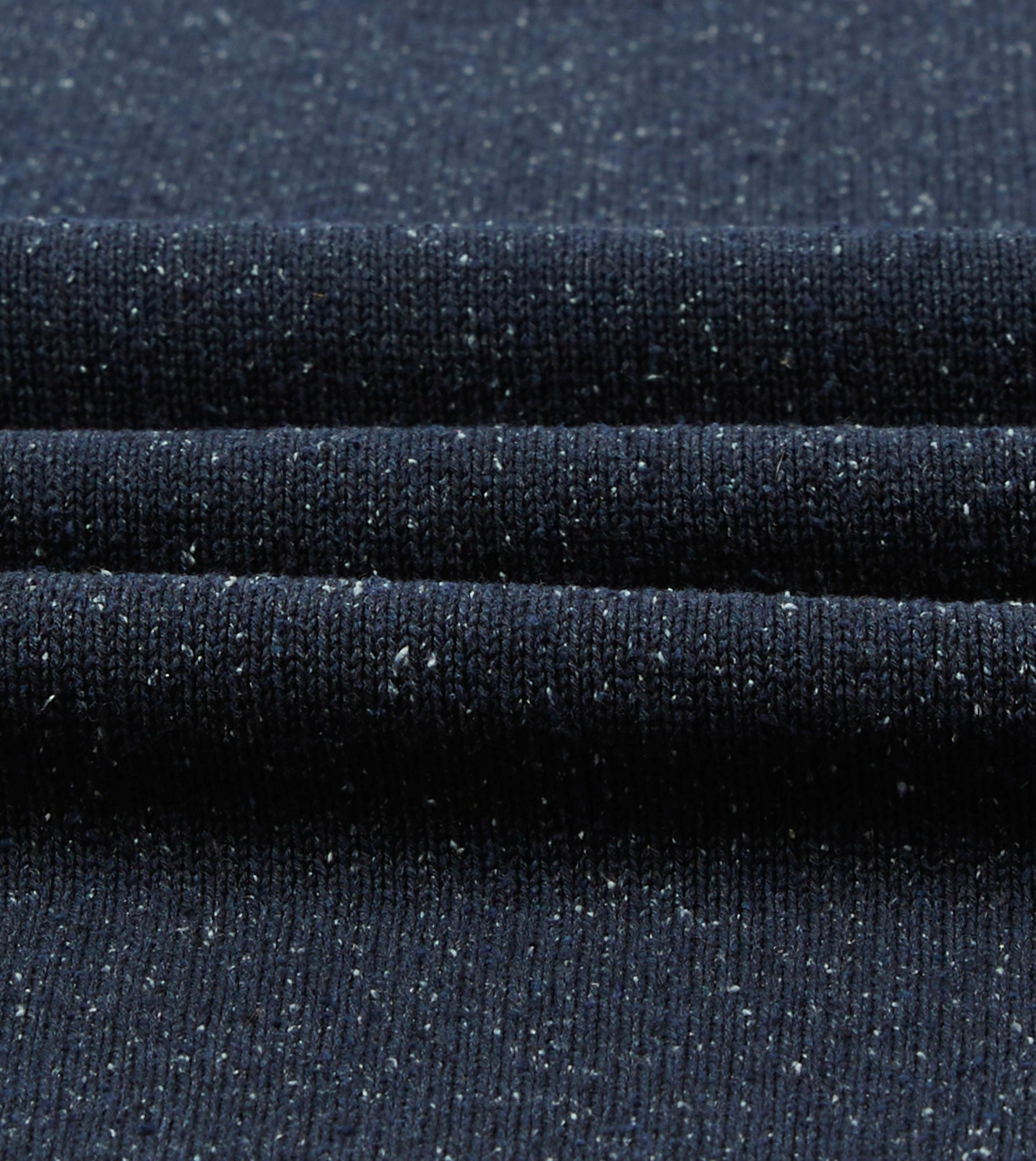 Navy Knitted Silk Short-Sleeve Polo Shirt zippered