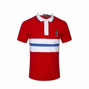 Ralph Lauren White Stripe Men Bear Polo BiodegradableMaterial Fur combination