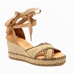 Canvas Women's Palma Wedge Sandals In Camel