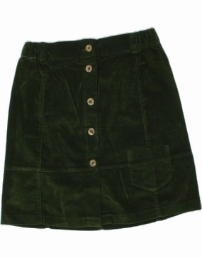 Fashion Layers VINTAGE Girls Velvet Mini Skirt 11-12 Years W24 Green Cotton