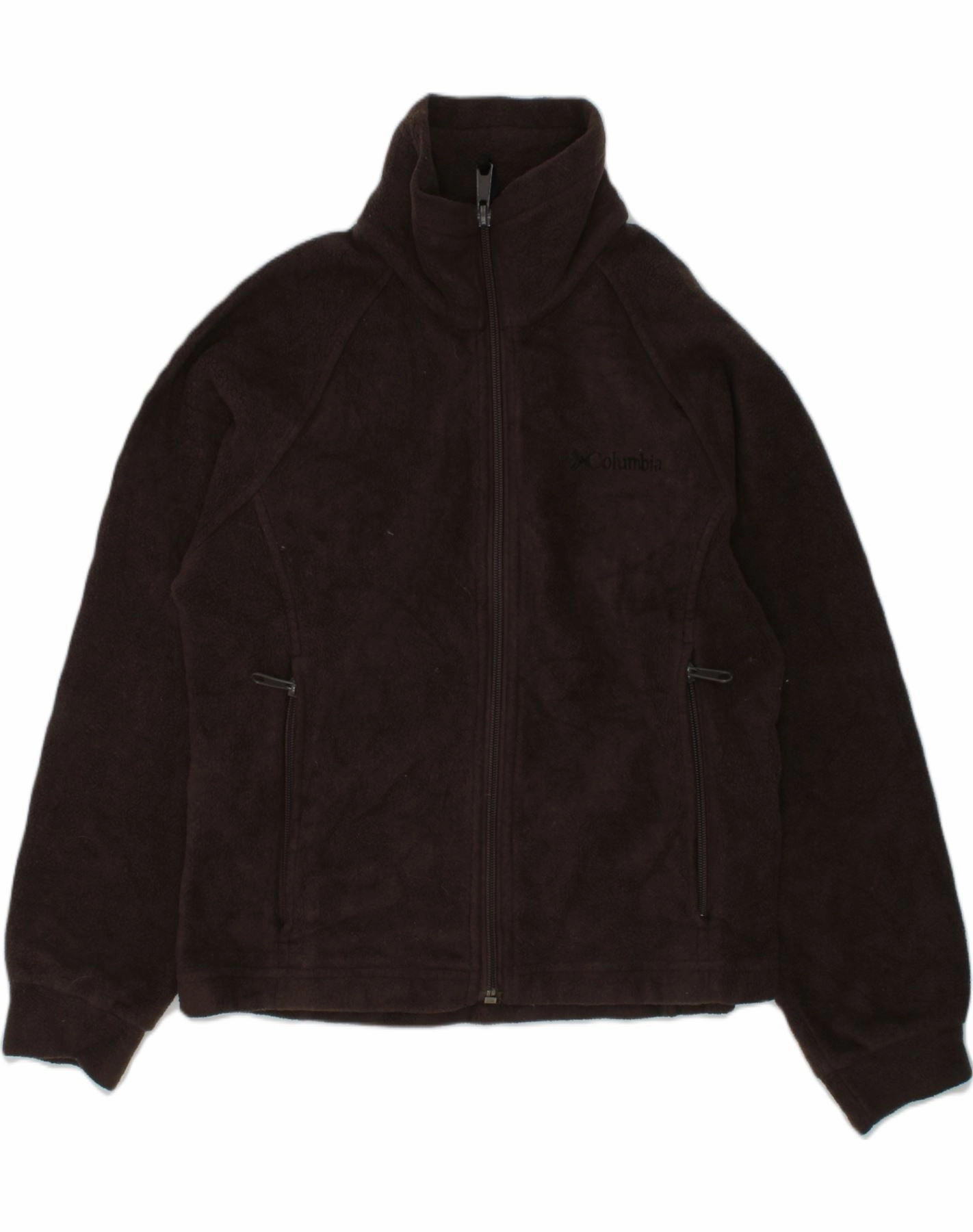 COLUMBIA Boys Fleece Jacket 7-8 Years Brown Polyester Oil Snag Free Surface