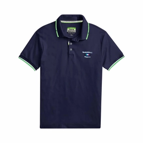 Office Wear B & A Navy Blue Men Polo