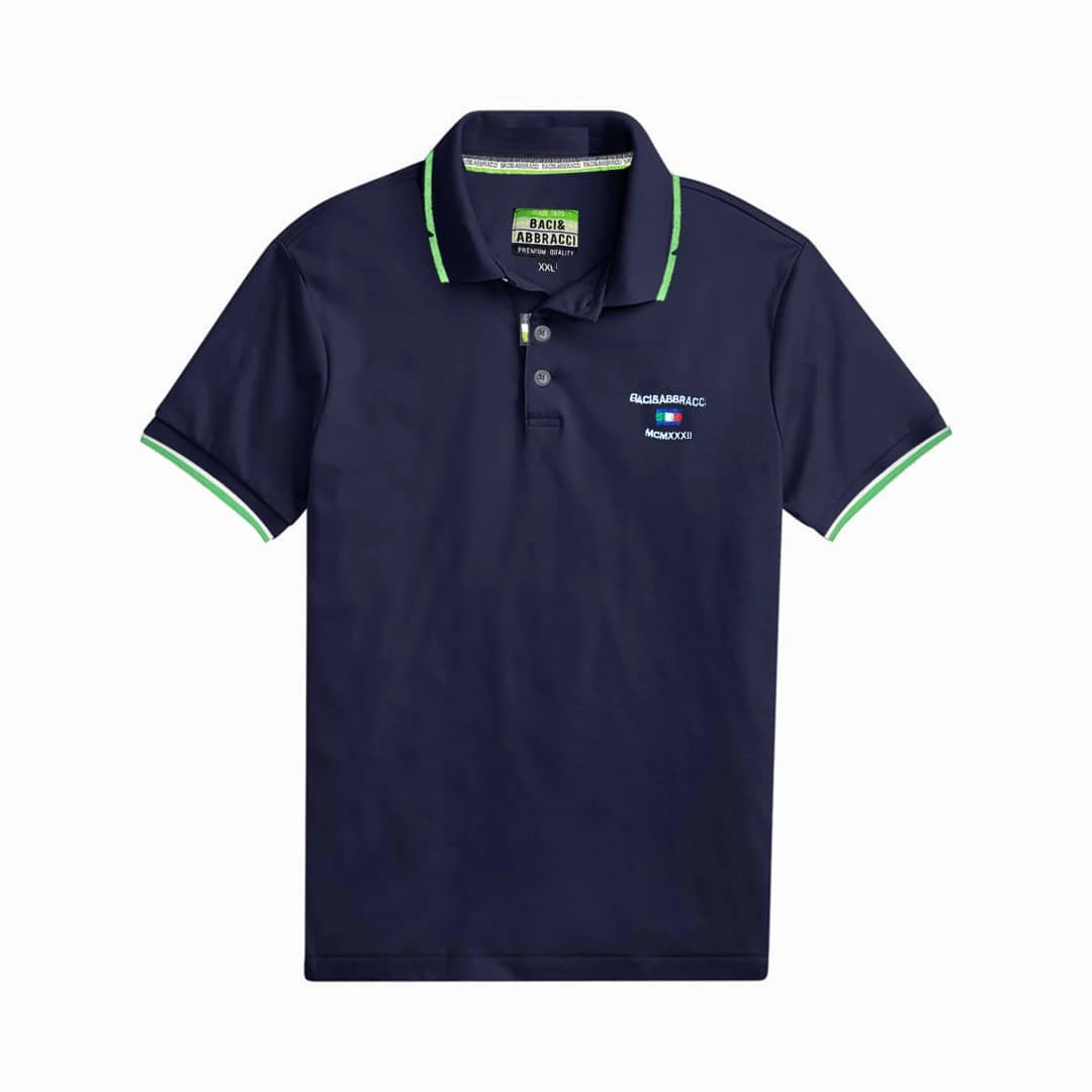 Office Wear B & A Navy Blue Men Polo