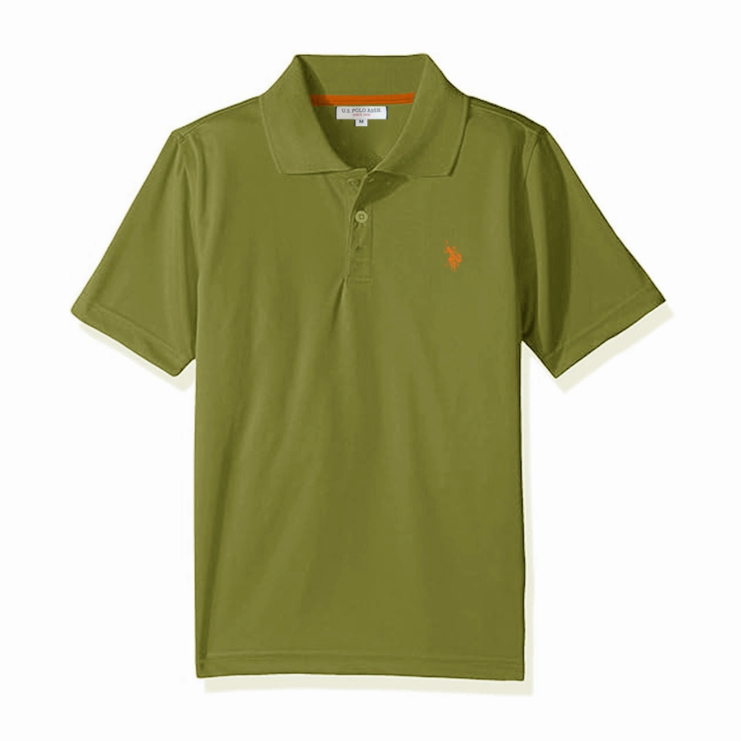 ReinforcedHems Reinforced Neckline USPA ASSN Men Green Polo