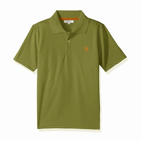 ReinforcedHems Reinforced Neckline USPA ASSN Men Green Polo
