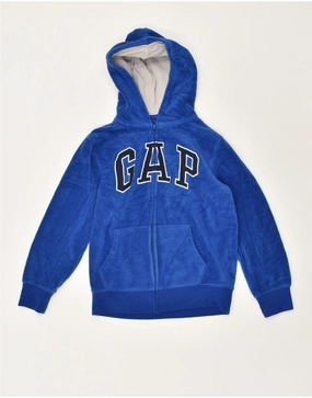 GAP Boys Graphic Fleece Jacket 10-11 Years Large Blue Polyester Heat Sealed Seams suitable for individual sports