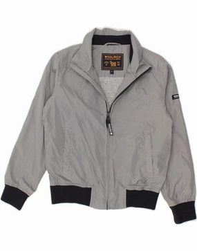 WOOLRICH Boys Bomber Jacket 7-8 Years Grey Check Polyester Durable Quality Temperature Adaptive Fabric