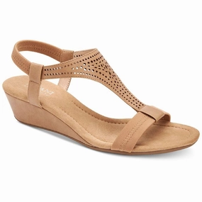 Trendy Look Vacanzaa 2 Womens Faux Leather T-Strap Wedge Sandals