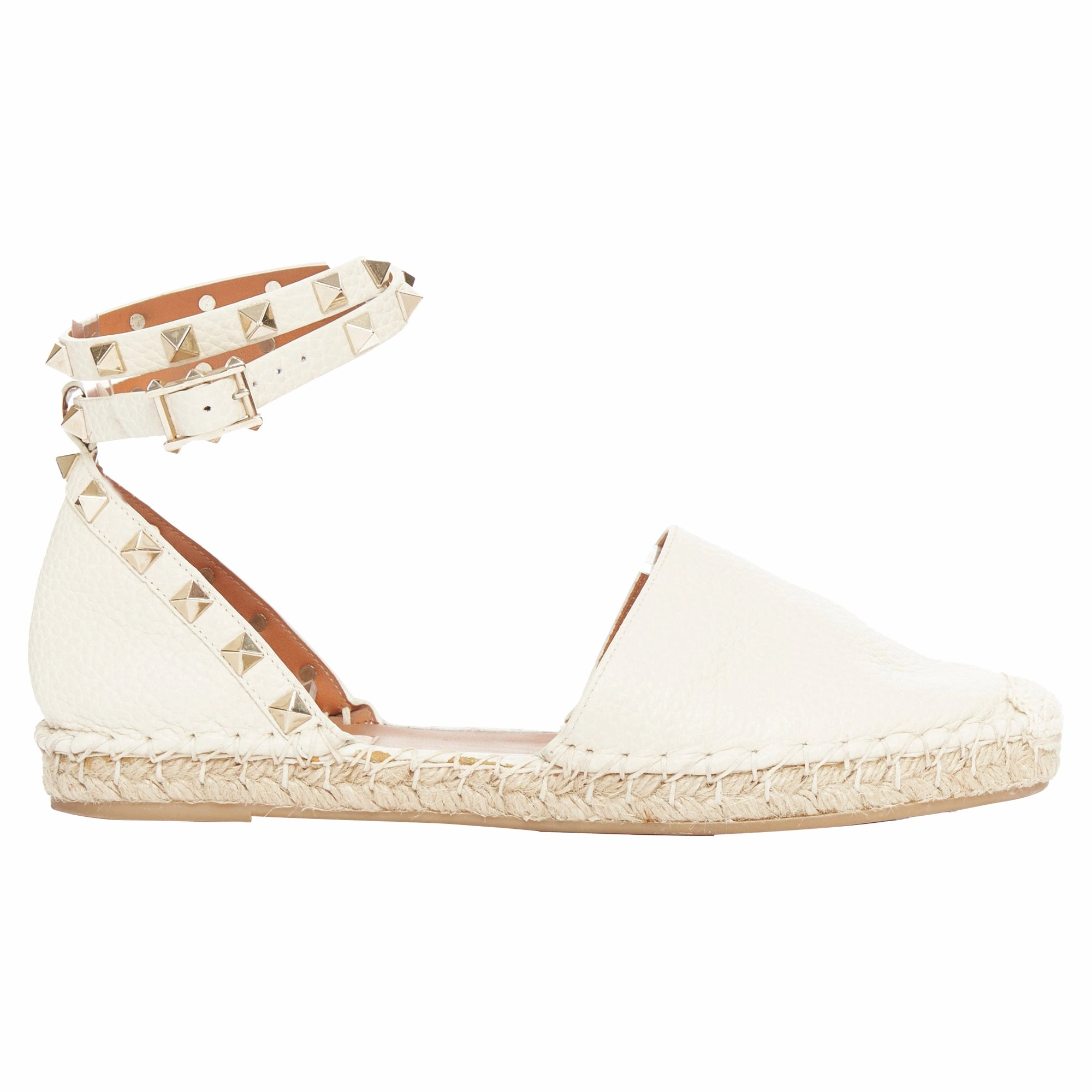 Valentino cream leather studded espadrille flats All Occasion Chic Style
