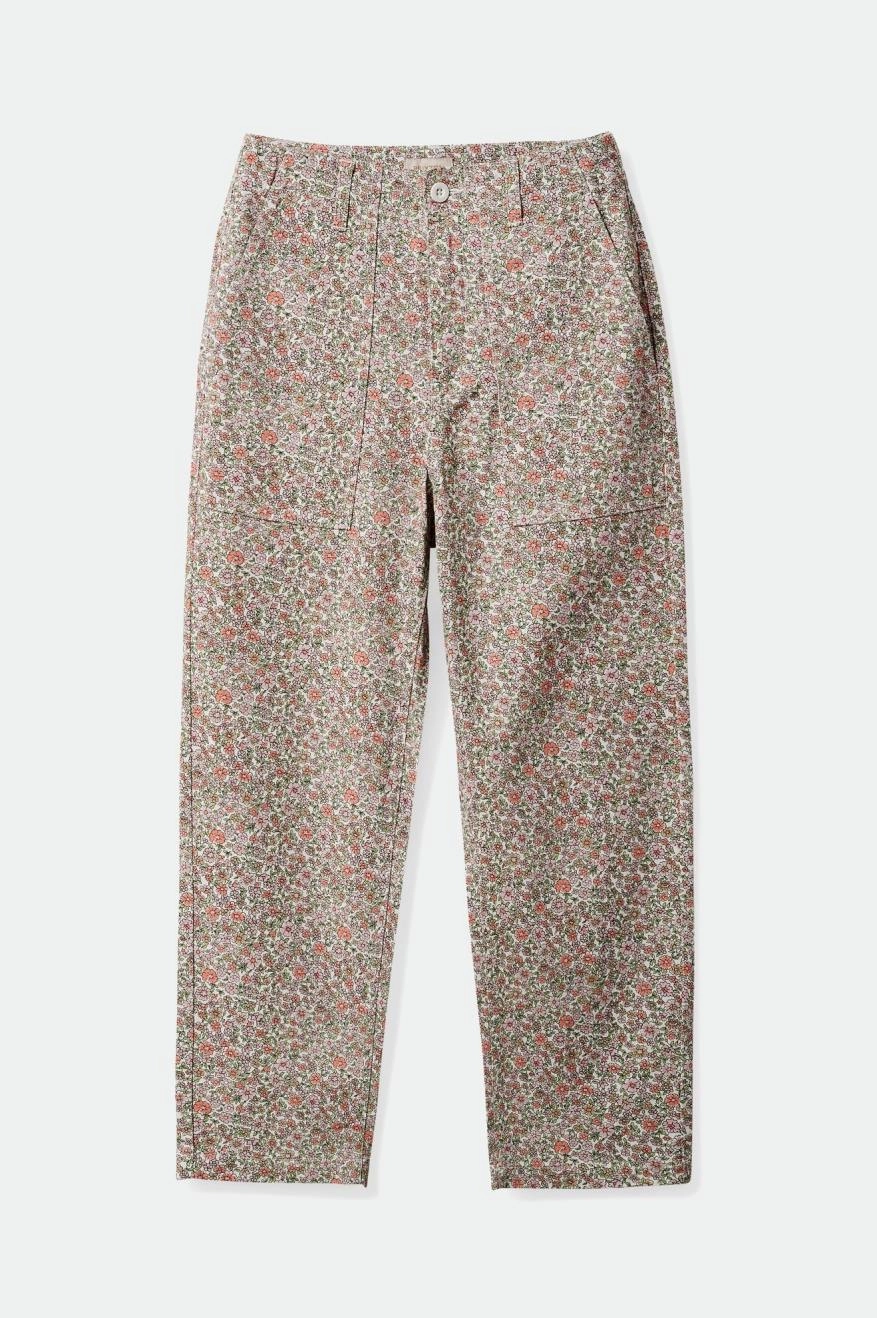 Vancouver Pant - White Floral Form Fit Comfort Professional Wear