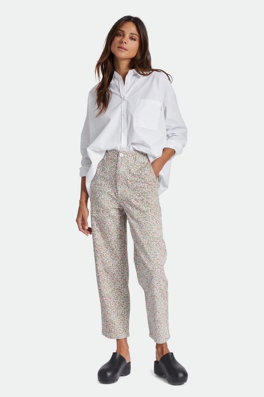 Vancouver Pant - White Floral Comfy Stretch Minimalist Look
