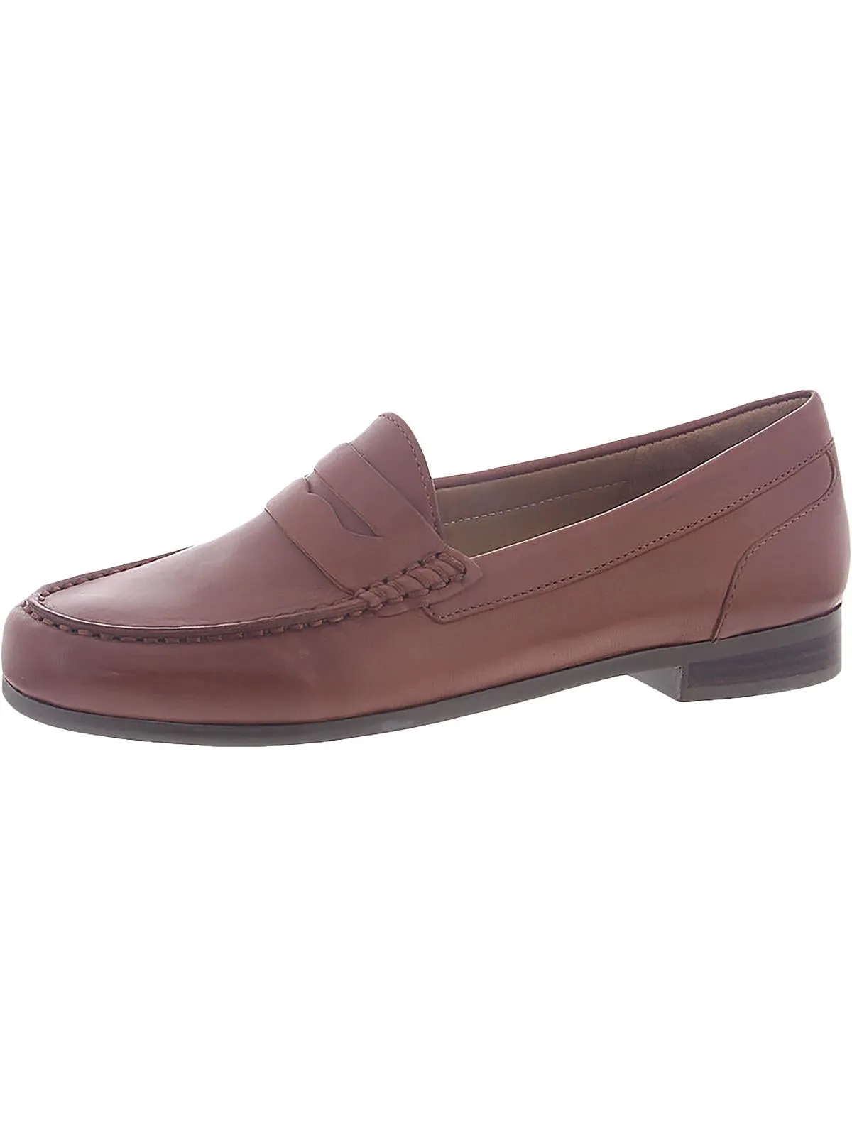 Harper Womens Leather Slip On Penny Loafers Minimal Shape
