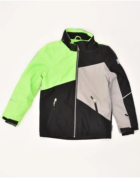 RODEO Boys Graphic Windbreaker Jacket 11-12 Years Black Colourblock Noise Free Fabric Dry Touch