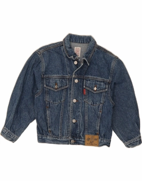 Facilitate Bold Lines STEFANEL Boys Denim Jacket 7-8 Years Blue Cotton