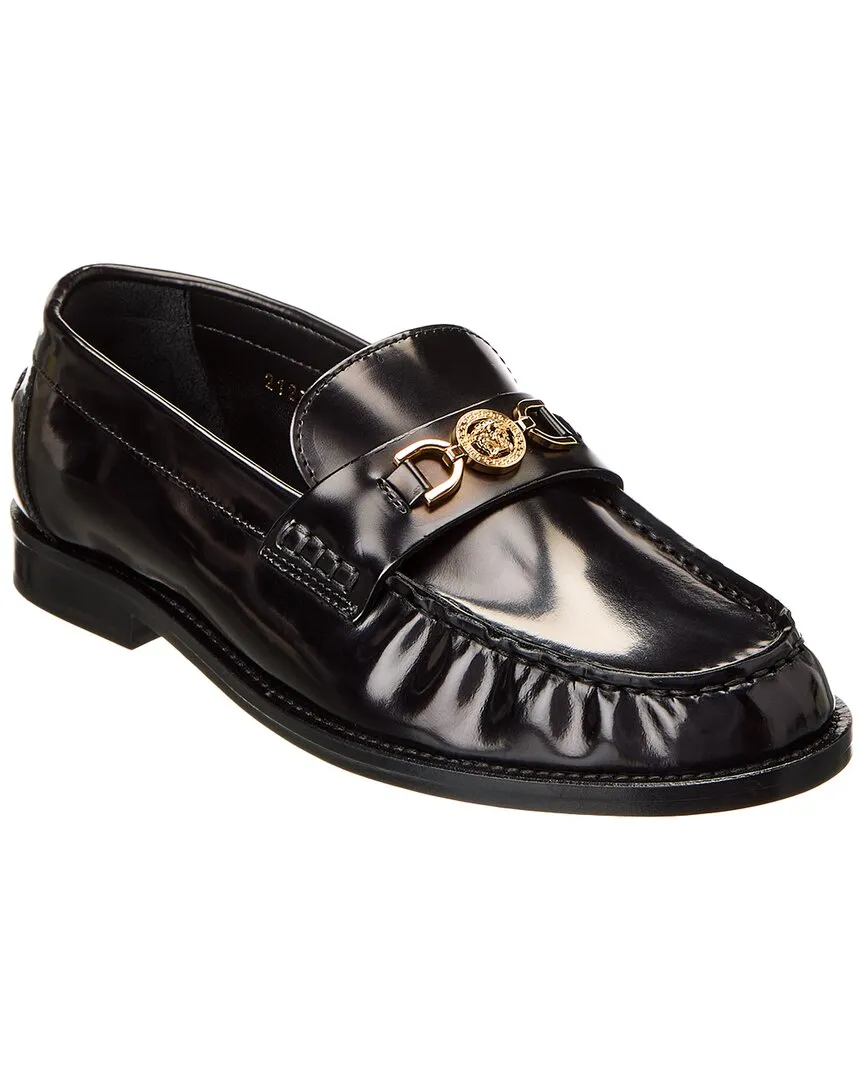 Versace Leather Loafer Path Wide Sole Smooth