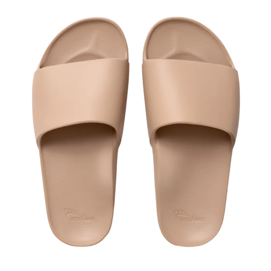 Horizontal Stability Archies Arch Support Slides in Tan
