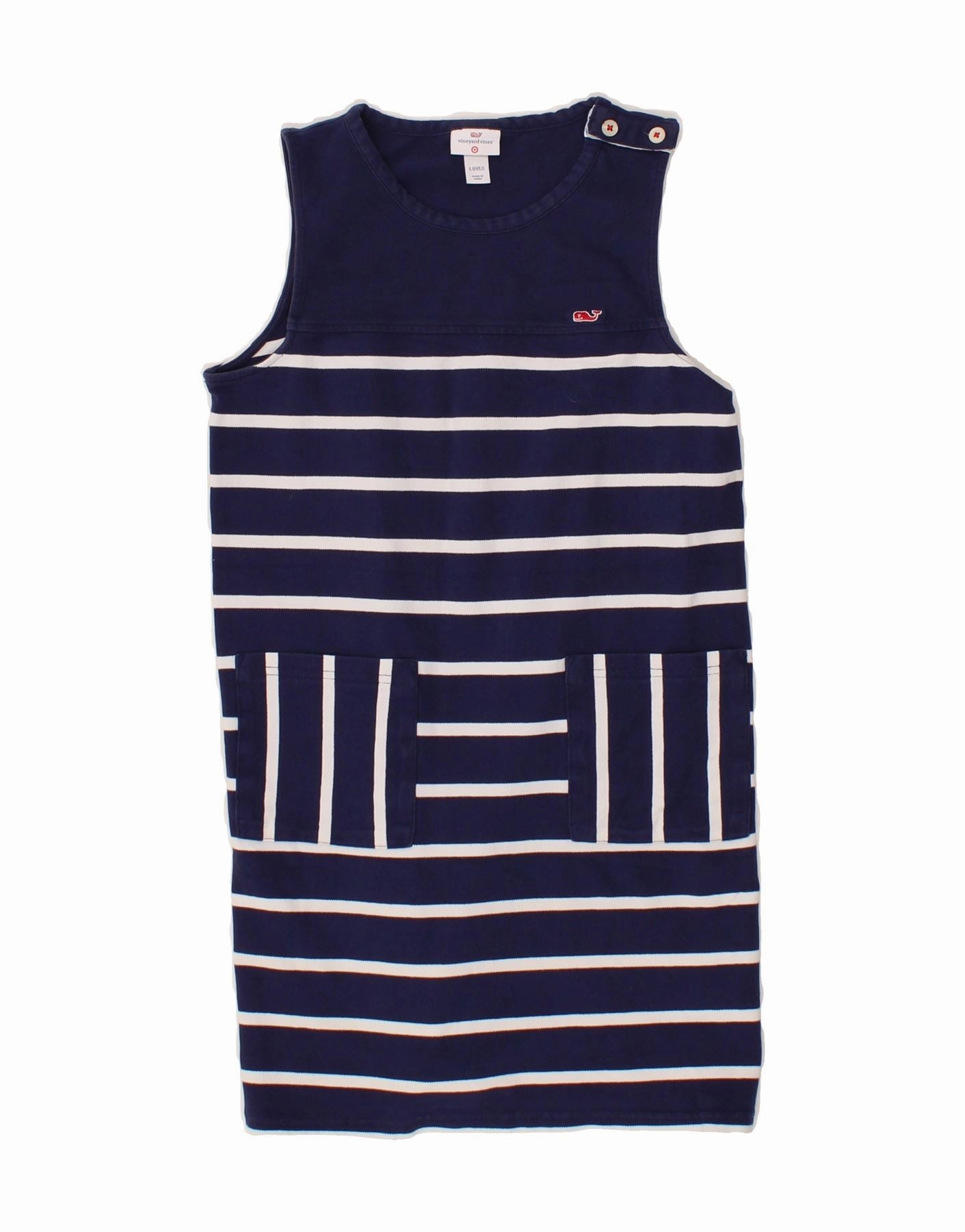 Polished Edge All-Purpose Comfort VINEYARD VINES Girls Sheath Dress 10-11 Years Large  Navy Blue Pinstripe