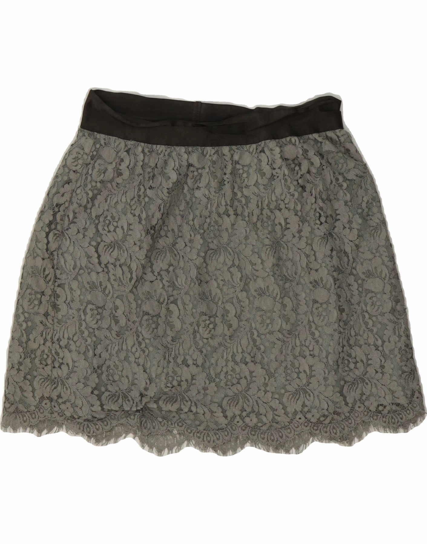 J. CREW Girls A-Line Skirt 9-10 Years W28 Grey Cotton Korean Trend Smart Silhouette