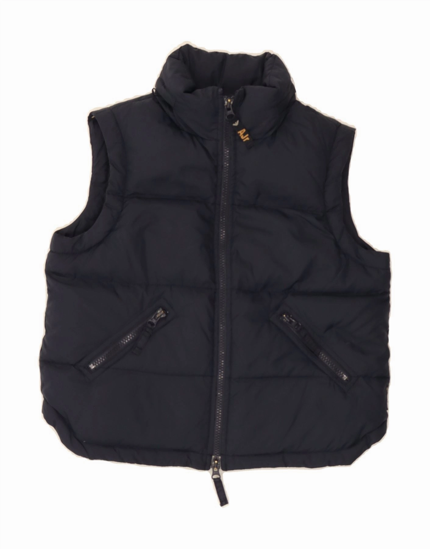 Temperature Regulating Fabric Generosity ARMANI JUNIOR Boys Hooded Padded Gilet 10-11 Years Navy Blue Polyamide