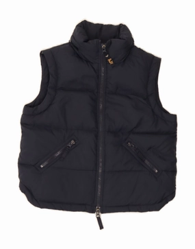 Temperature Regulating Fabric Generosity ARMANI JUNIOR Boys Hooded Padded Gilet 10-11 Years Navy Blue Polyamide
