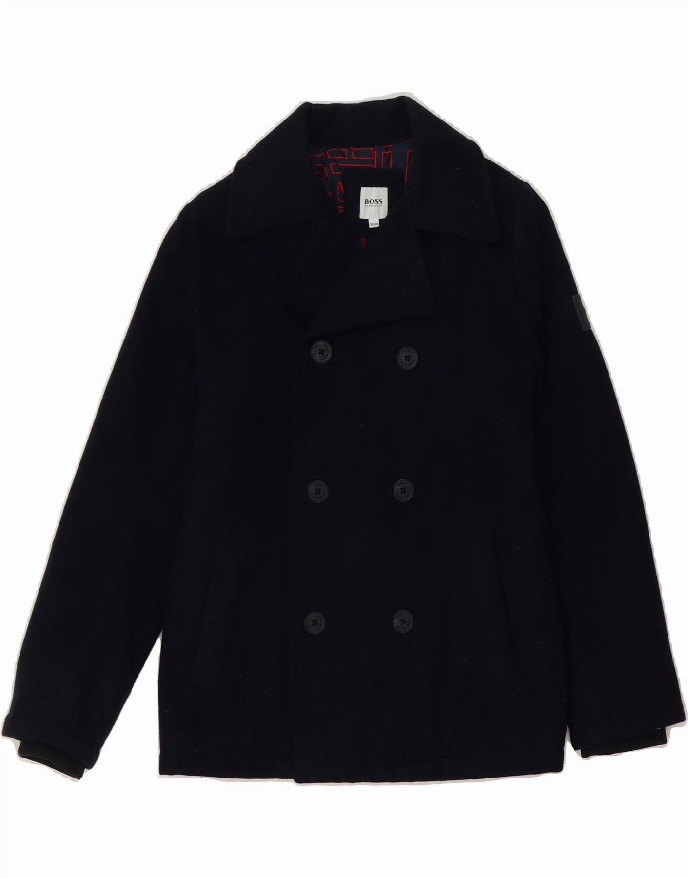 Budget - friendly Future HUGO BOSS Boys Pea Coat 9-10 Years Navy Blue Wool