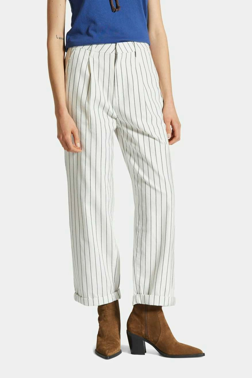 ElasticWaist Durable Fit Victory Trouser Pant - Off White/Black