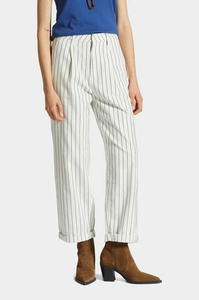 ElasticWaist Durable Fit Victory Trouser Pant - Off White/Black