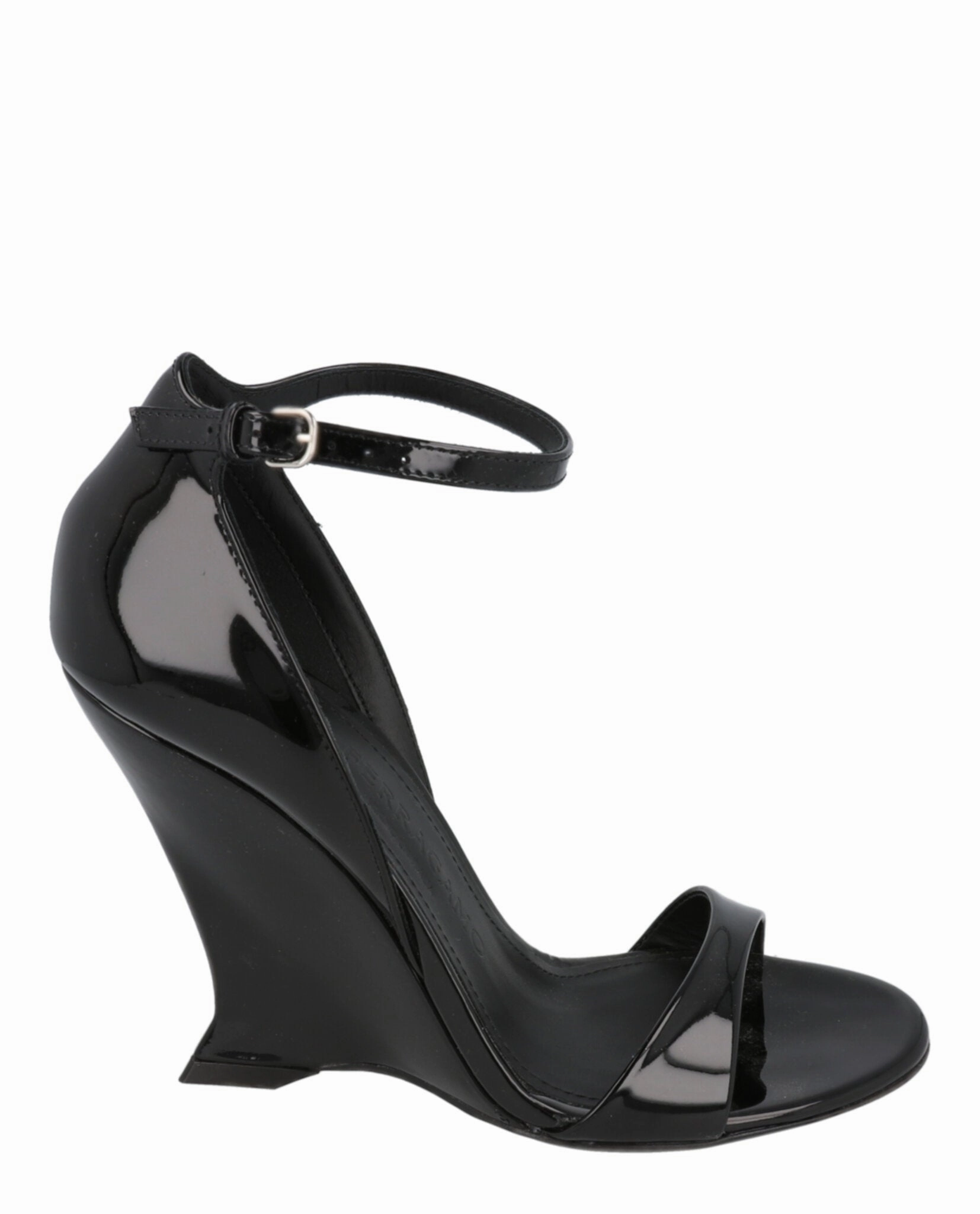Flexible Wear Unisex Appeal Vidette Patent Leather Wedge Sandals