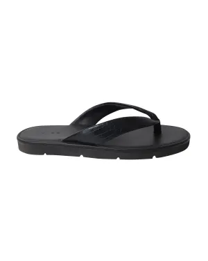 Art Corner Vince Olexa Flip Flop Sandals in Black Leather