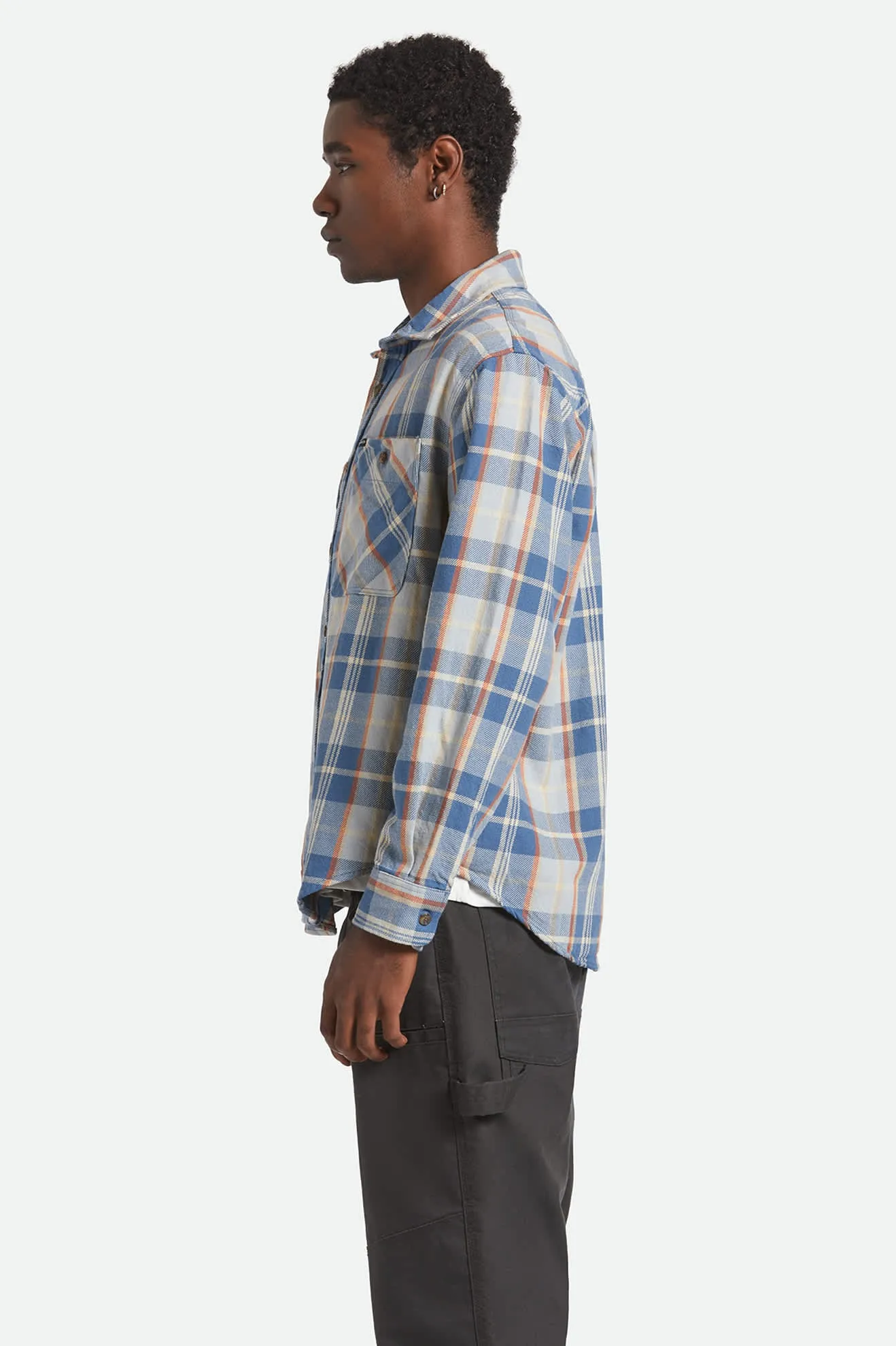 Classic Color Bold colors Vintage Wash Flannel - Blue/Soft Blue/Orange