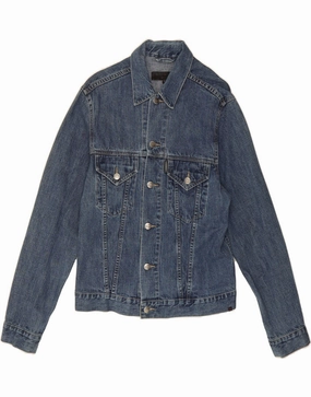 VINTAGE Boys Denim Jacket 11-12 Years Large Blue Cotton Collaborate Trail Style
