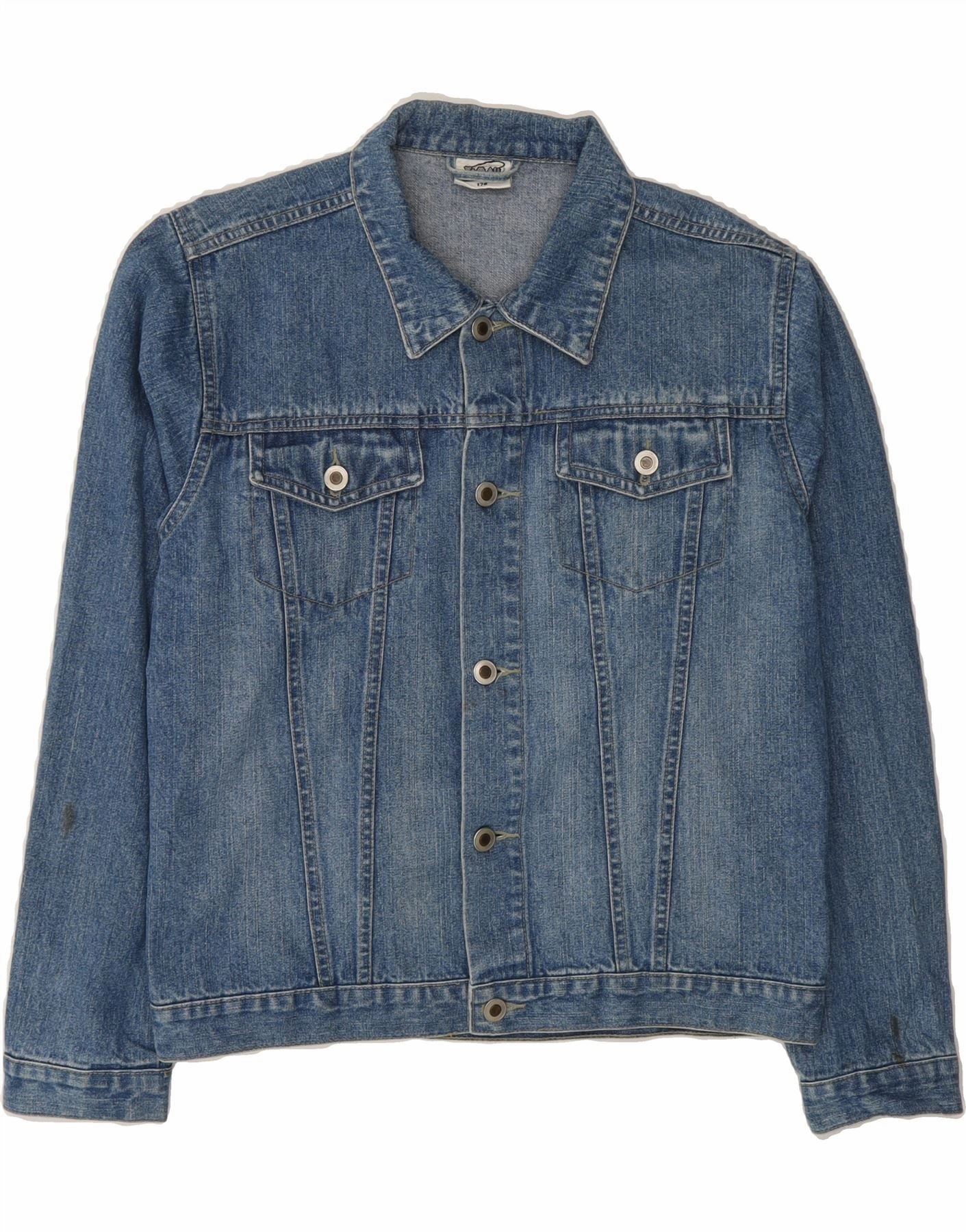 Walk VINTAGE Boys Denim Jacket 13-14 Years Blue Cotton