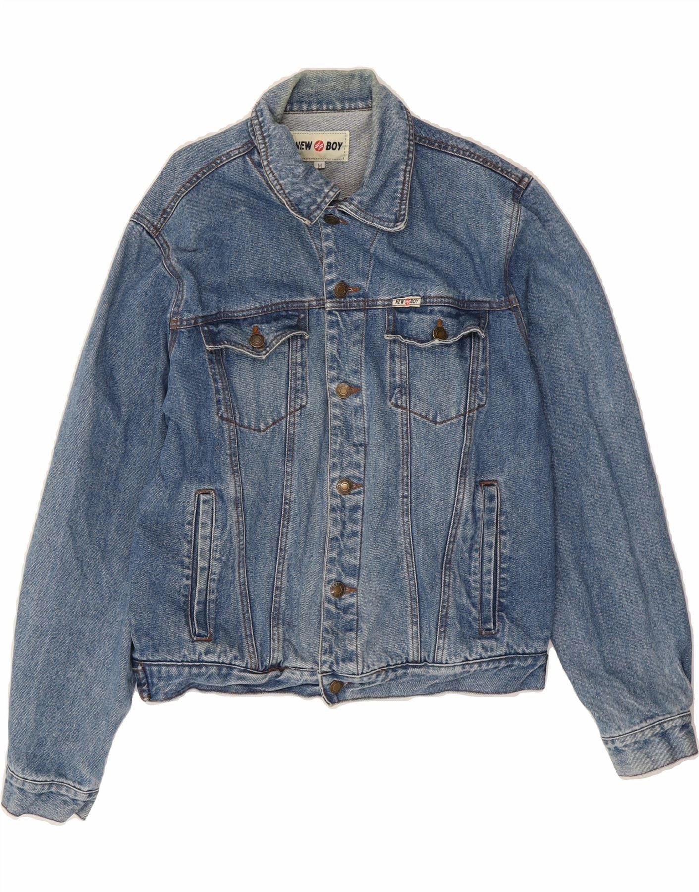 Relaxed Motion hunters VINTAGE Boys Denim Jacket 14-15 Years Medium Blue Cotton