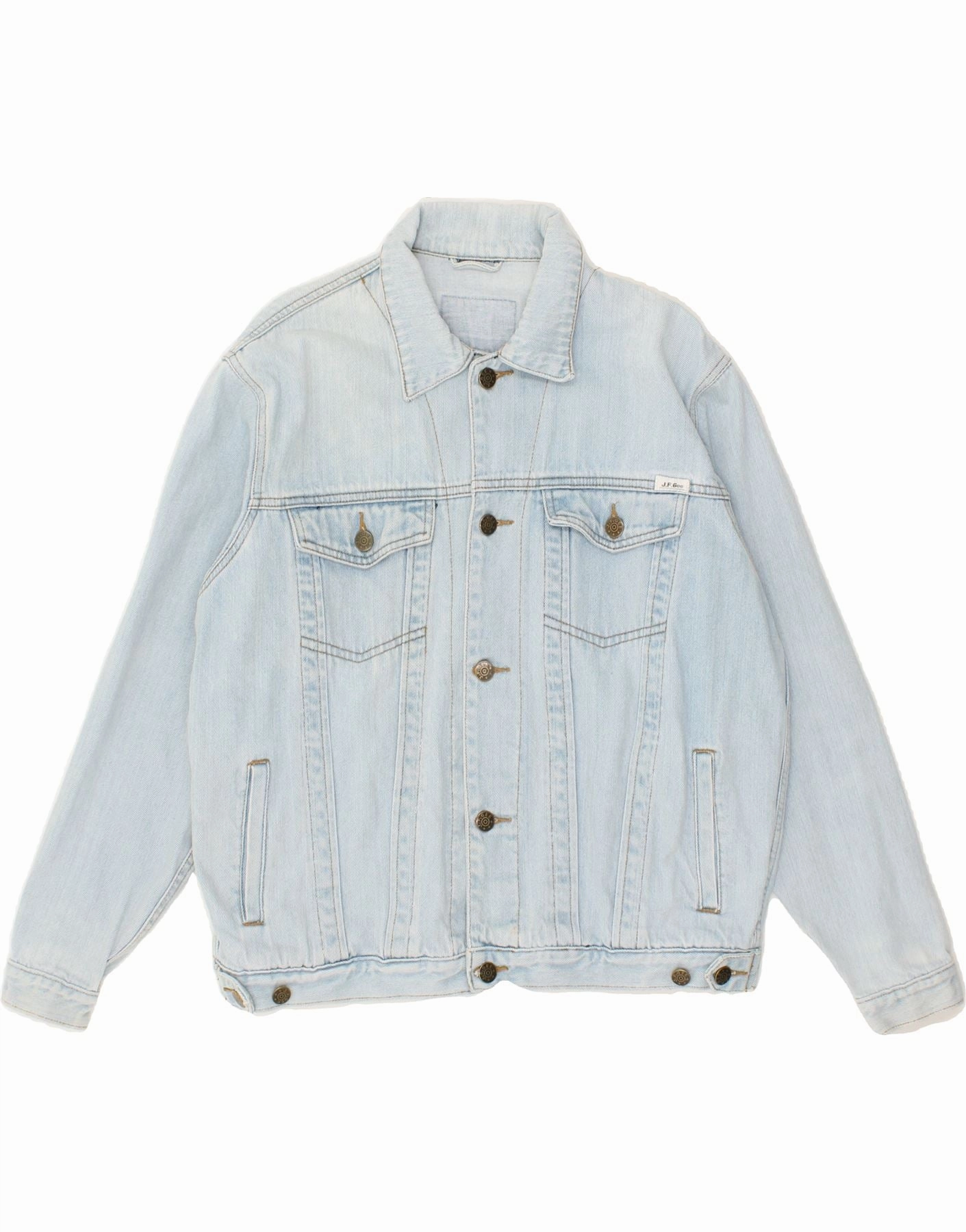 VINTAGE Boys Denim Jacket 15-16 Years Blue Anti Slip Shoulder Pads