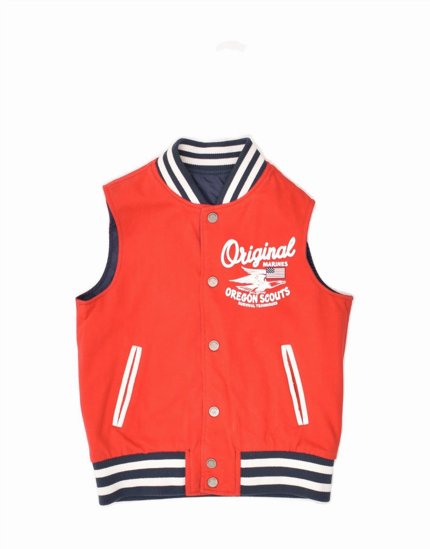 Snag Free Surface VINTAGE Boys Graphic Gilet 7-8 Years Red Animal Print Cotton