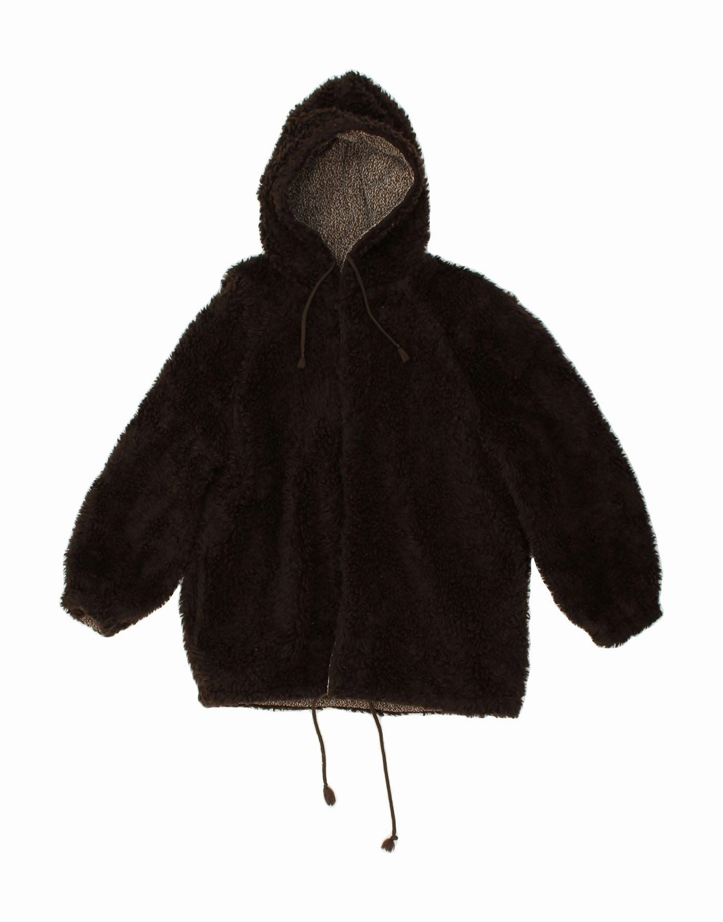 Outdoor Ease VINTAGE Boys Hooded Fleece Jacket 13-14 Years Brown Polyacrylic