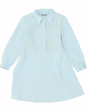 Smart Fashion Simple Elegance VINTAGE Girls A-Line Dress 6-7 Years Blue Floral