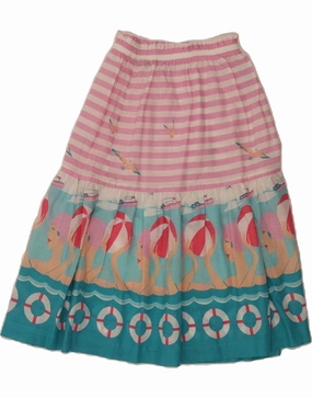 VINTAGE Girls Abstract Pattern A-Line Skirt 6-7 Years W22  Pink Chic Motion Casual Chic Wear
