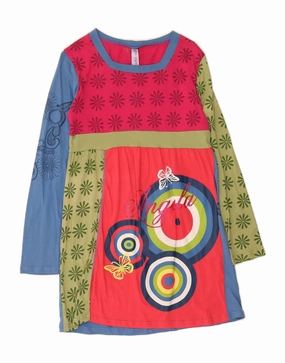 Modern Appearance Quick Drying VINTAGE Girls Long Sleeve Basic Dress 15-16 Years Multicoloured Floral