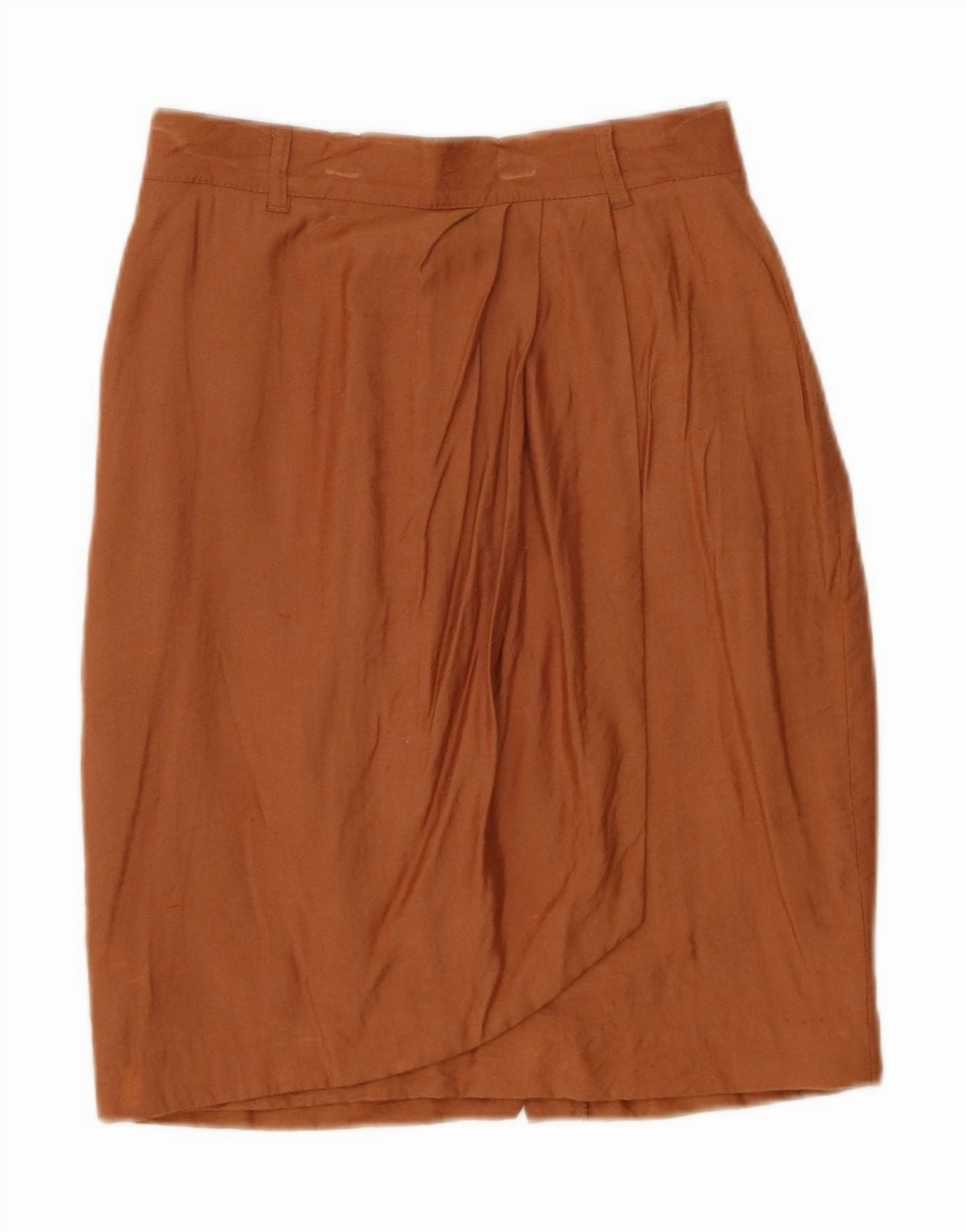 Basic Cool VINTAGE Girls Pencil Skirt 11-12 Years W26 Brown Viscose