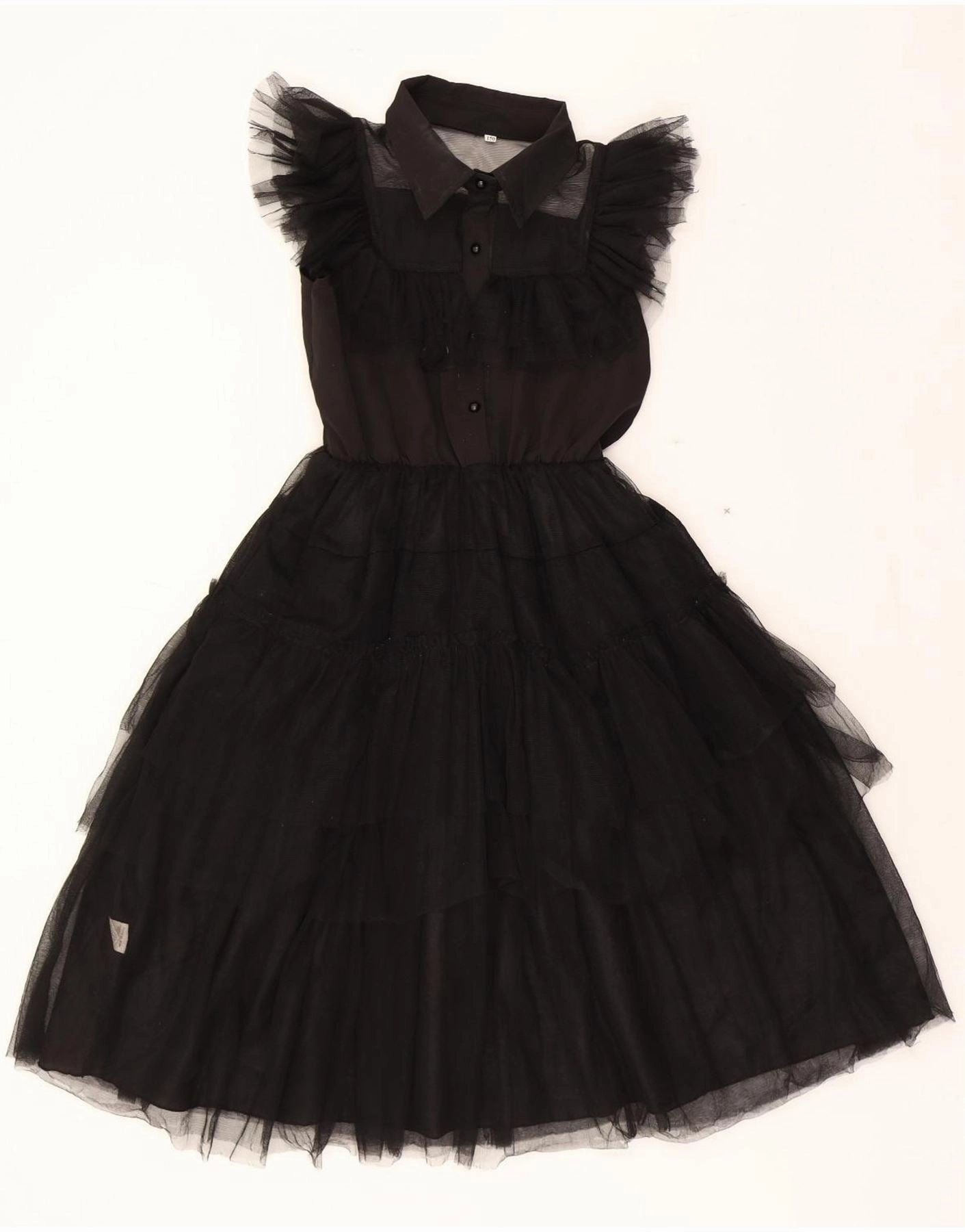 Street Flex Soft Volume VINTAGE Girls Sleeveless Maxi Tutu Dress 11-12 Years Black Cotton