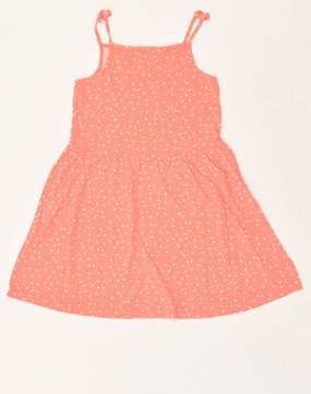 City Layer VINTAGE Girls Sundress 9-10 Years Orange Polka Dot Cotton