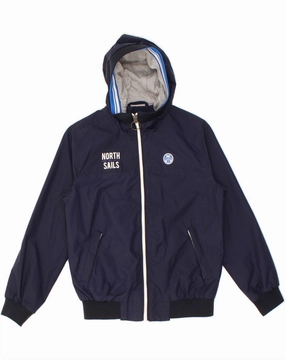 NORTH SAILS Boys Hooded Bomber Jacket 7-8 Years Navy Blue Polyamide Grow