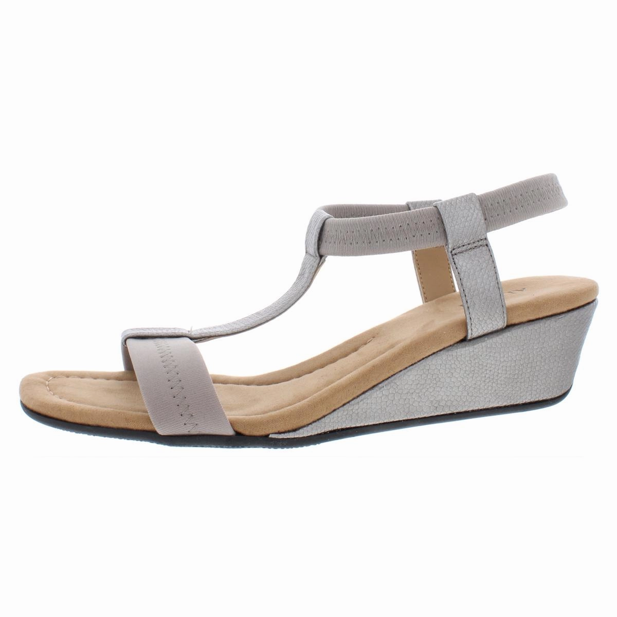 Light Glow hip look Voyage Womens Mixed Media Wedge Sandals