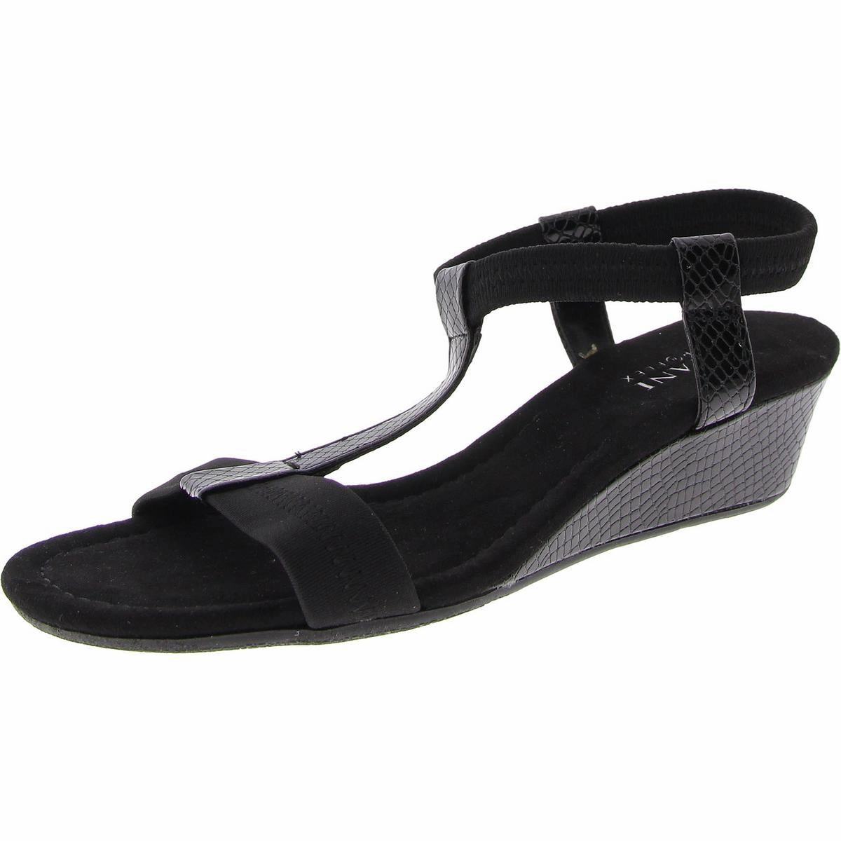 Voyage Womens Mixed Media Wedge Sandals City Proof